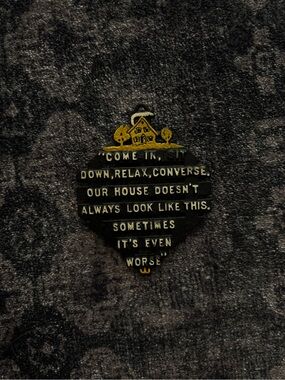 Vintage Cast Metal “Come In Sit Down Relax Converse” Wall Plaque Farmhouse Decor